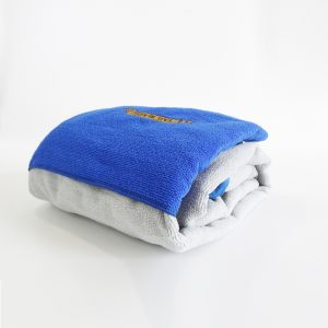 Dog drying towel grey and blue